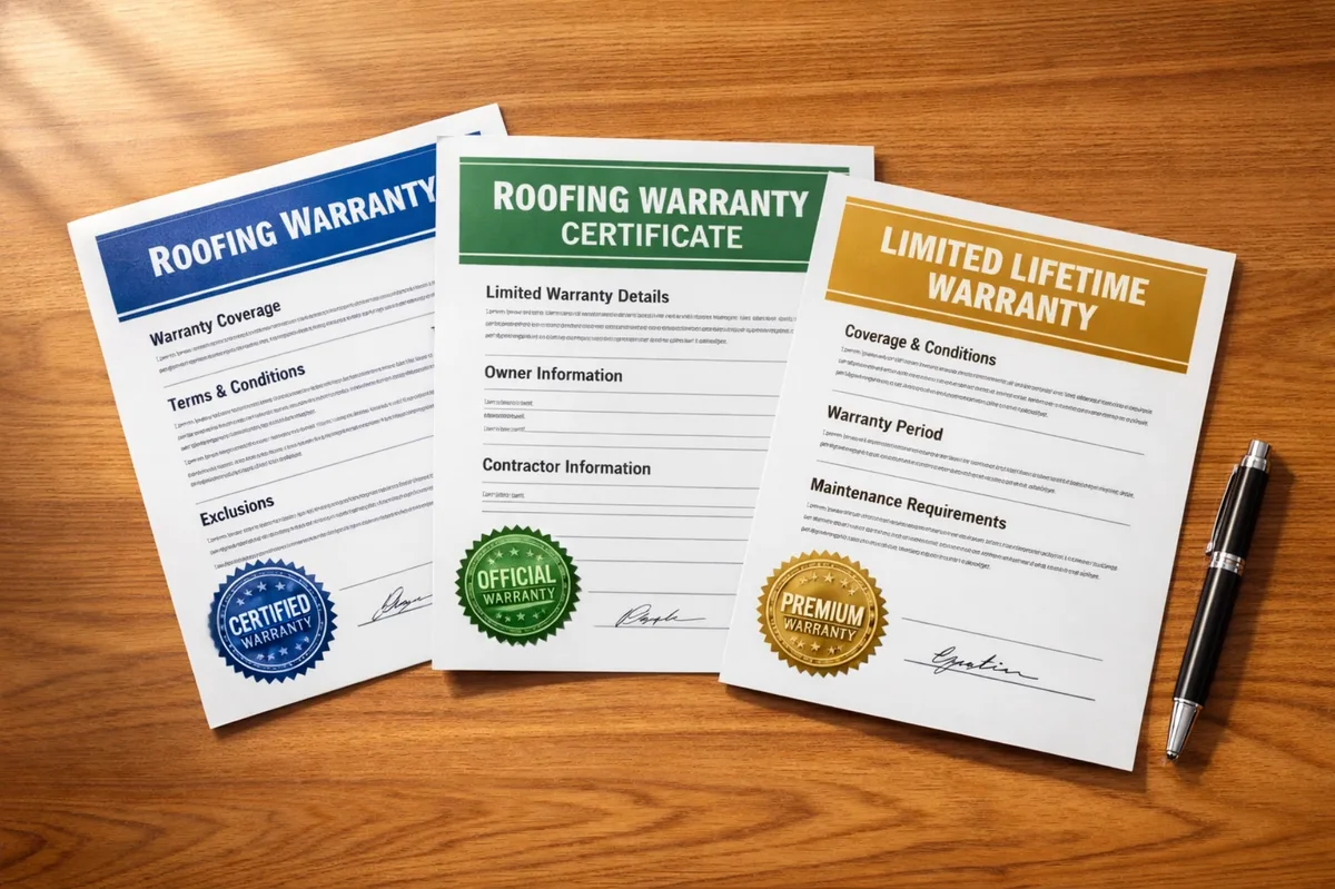 Roofing warranty certificates
